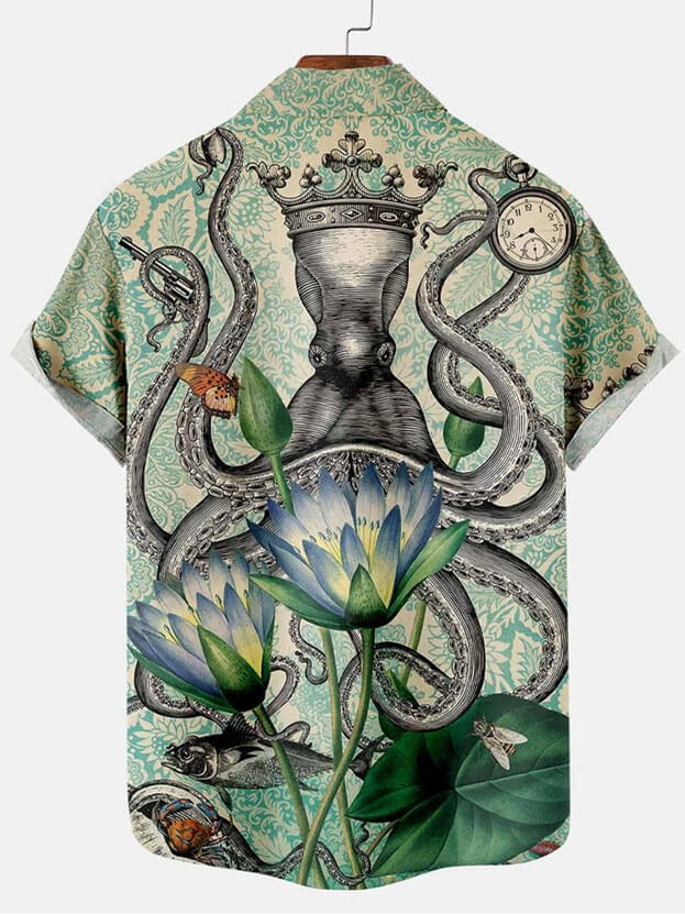 Octopus Short Sleeve ShirtMens short sleeve shirts Big and tall Mens shirts Short sleeve shirts for men Mens 4xl shirts Casual short sleeve shirts