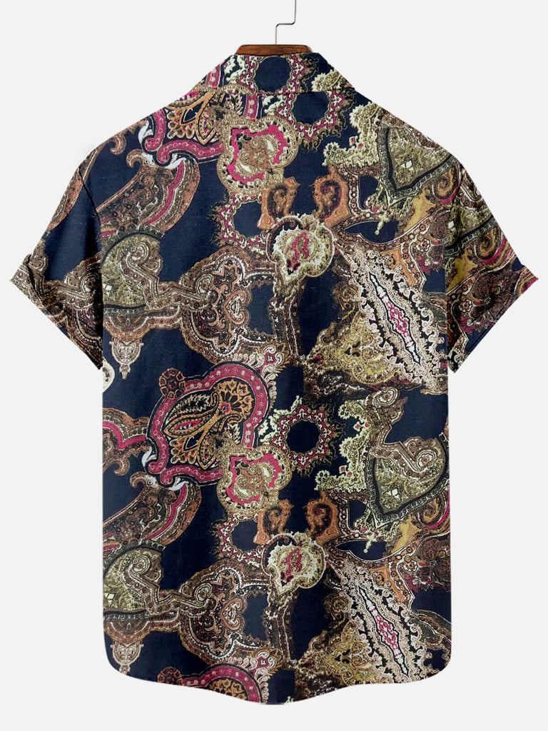 Retro Ethnic Pattern Men's Short Sleeve TopsMens short sleeve shirts Big and tall Mens shirts Short sleeve shirts for men Mens 4xl shirts Casual short sleeve shirts