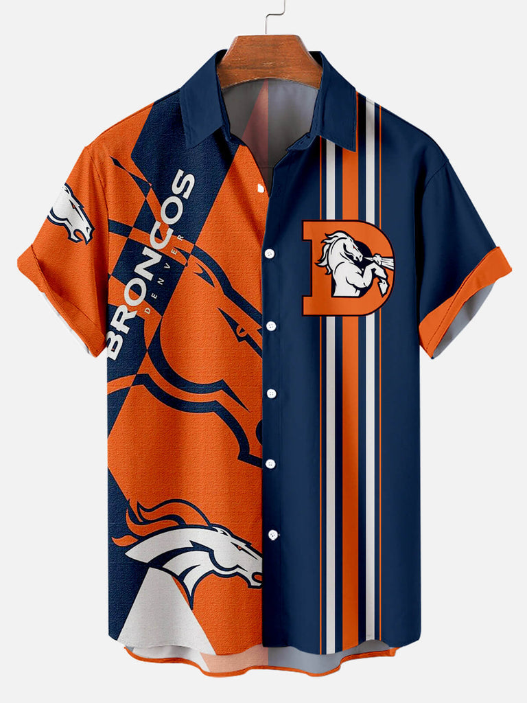 Broncos Denver Stripe Men's Short Sleeve Shirt