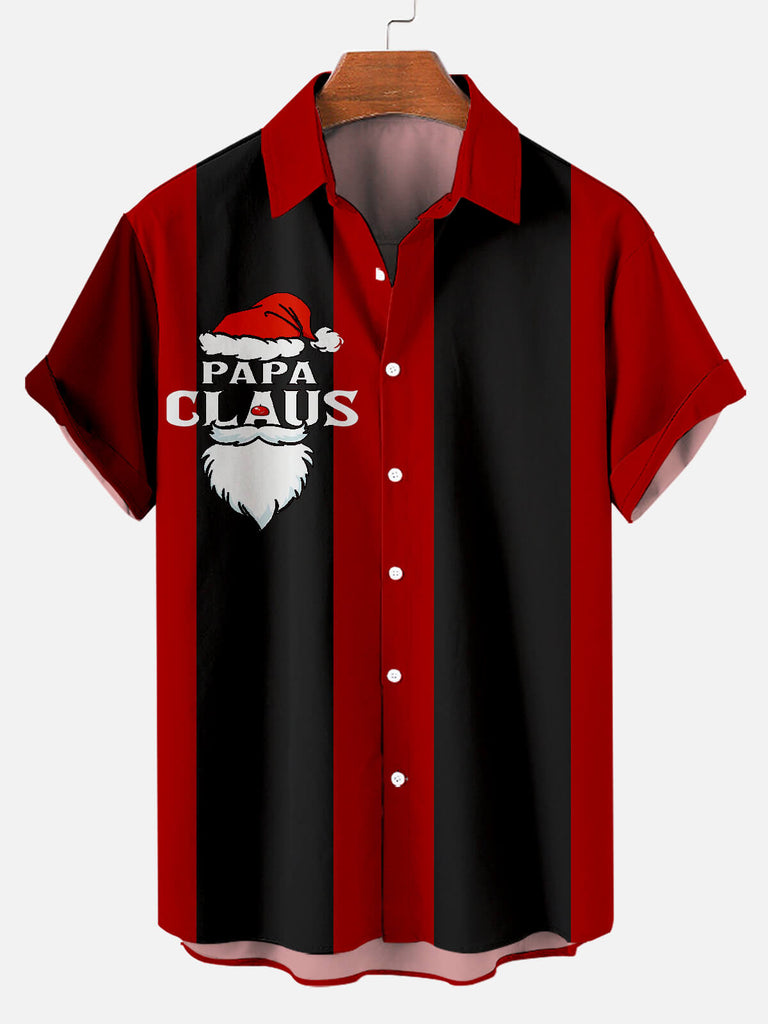 Christmas Papa Claus Men's Short Sleeve Shirt Red / M