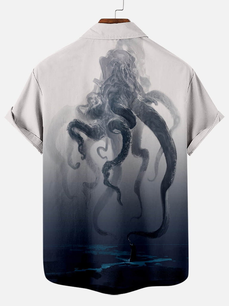 Cthulhu Octopus Pattern Men's Short Sleeve TopsMens short sleeve shirts Big and tall Mens shirts Short sleeve shirts for men Mens 4xl shirts Casual short sleeve shirts