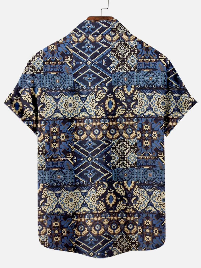 Retro Ethnic Pattern Men's Short Sleeve TopsMens short sleeve shirts Big and tall Mens shirts Short sleeve shirts for men Mens 4xl shirts Casual short sleeve shirts