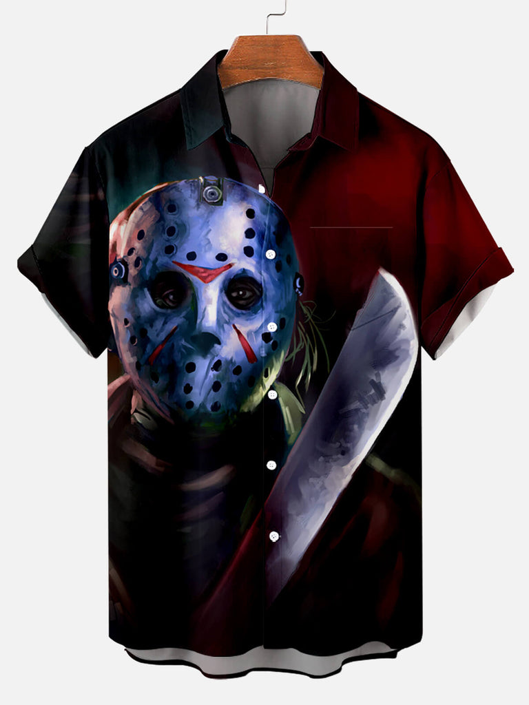 Halloween Friday Thirteen Men's Short Sleeve Shirt Red / M