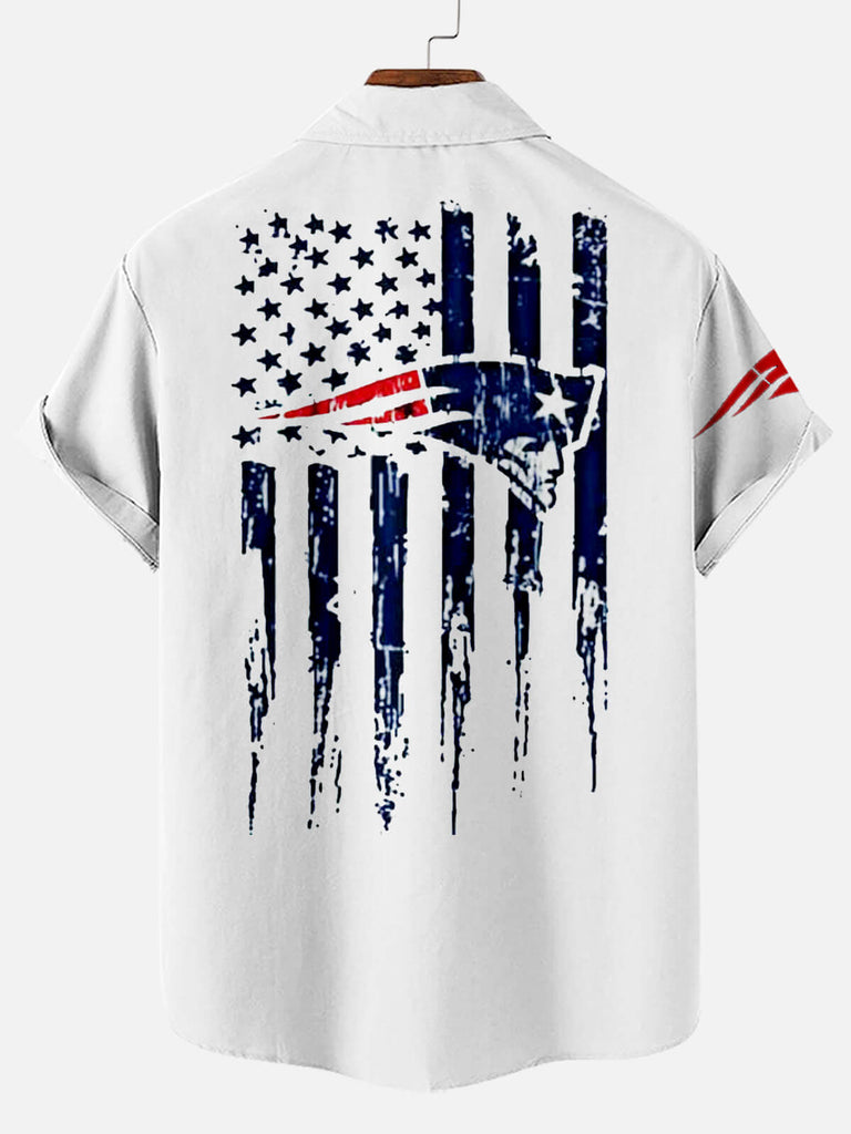 New England Patriots Scratches Men's Short Sleeve Shirt