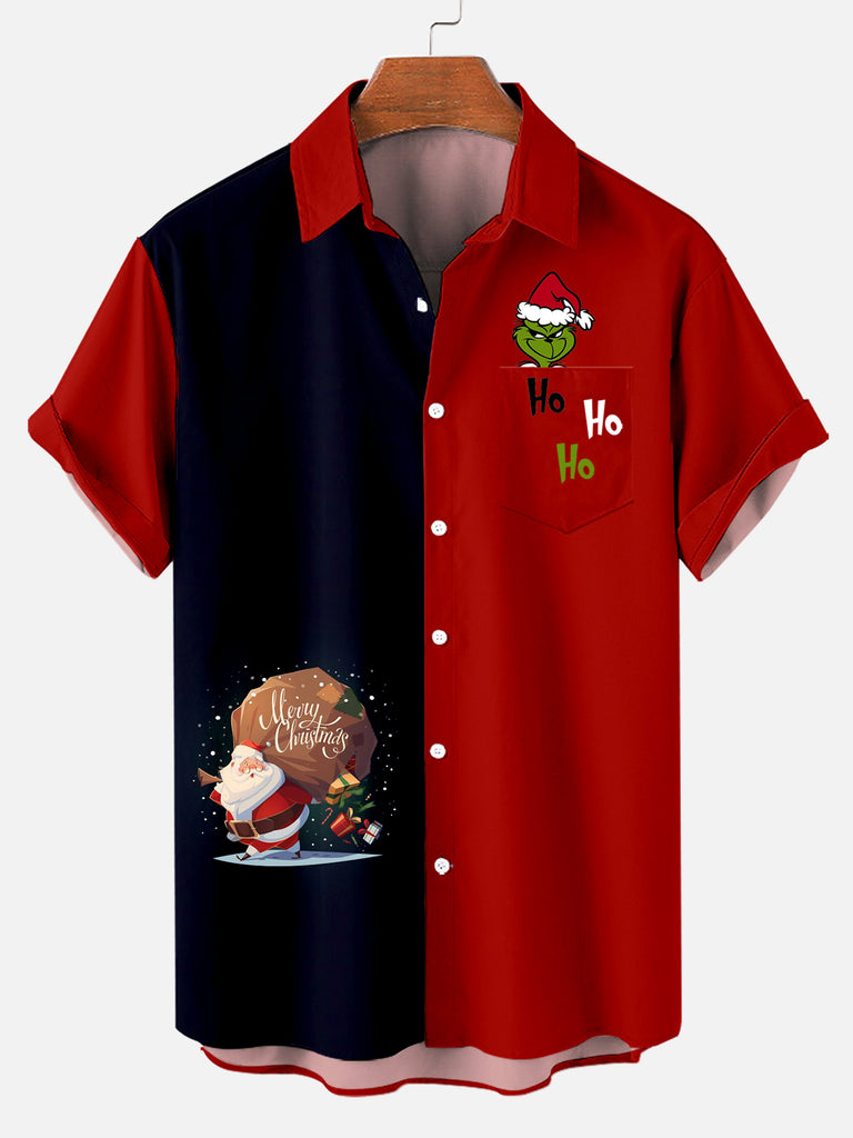 Merry Christmas HOHO Men's Short Sleeve Shirt Red / M