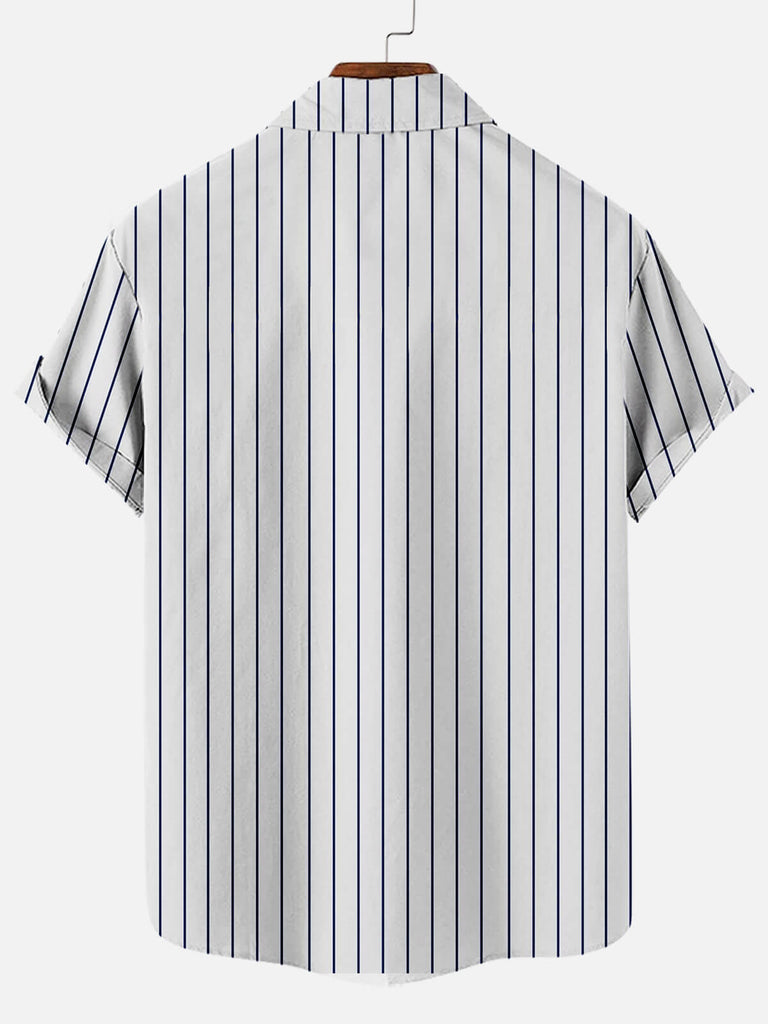 Striped Yankees Men's Short Sleeve ShirtMens short sleeve shirts Big and tall Mens shirts Short sleeve shirts for men Mens 4xl shirts Casual short sleeve shirts