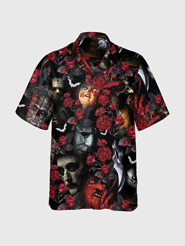 Halloween Horror Movie Hawaii Men's Short Sleeve Shirt Black / M