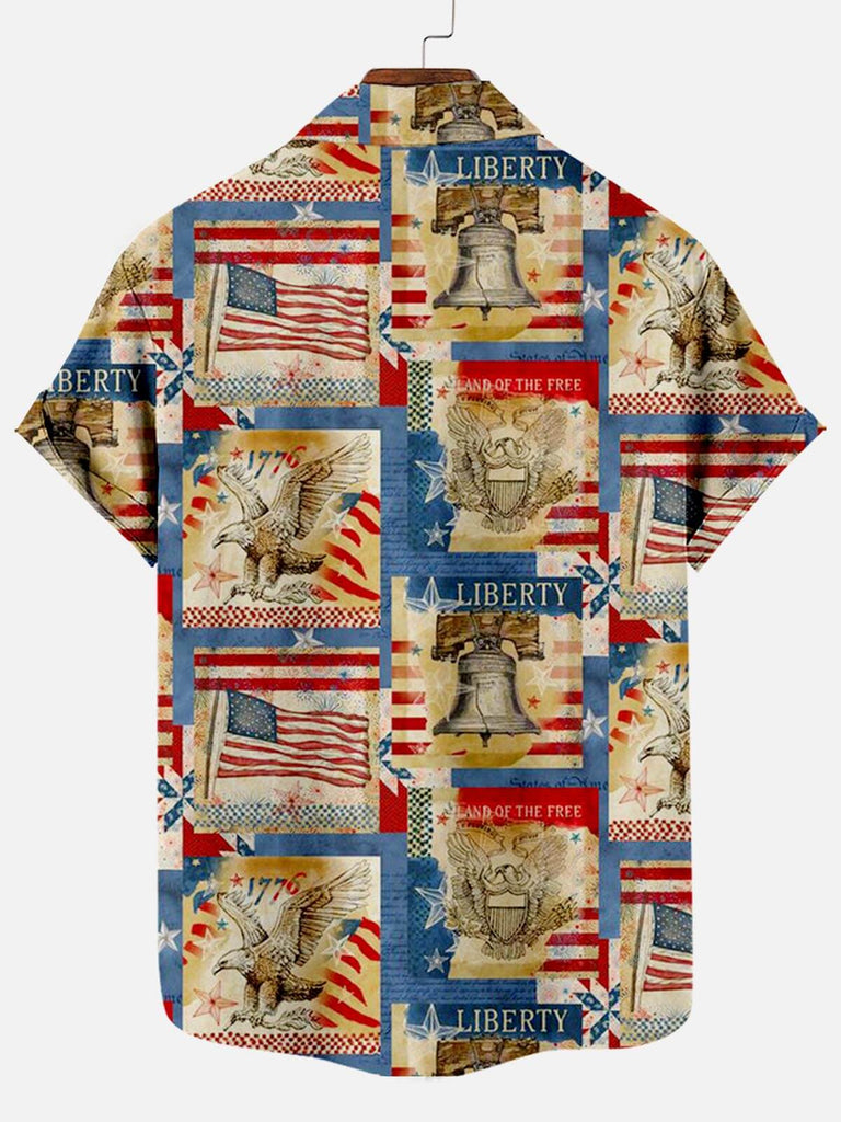 1776 Independence Day Flag Pattern Men's Short Sleeve ShirtMens short sleeve shirts Big and tall Mens shirts Short sleeve shirts for men Mens 4xl shirts Casual short sleeve shirts