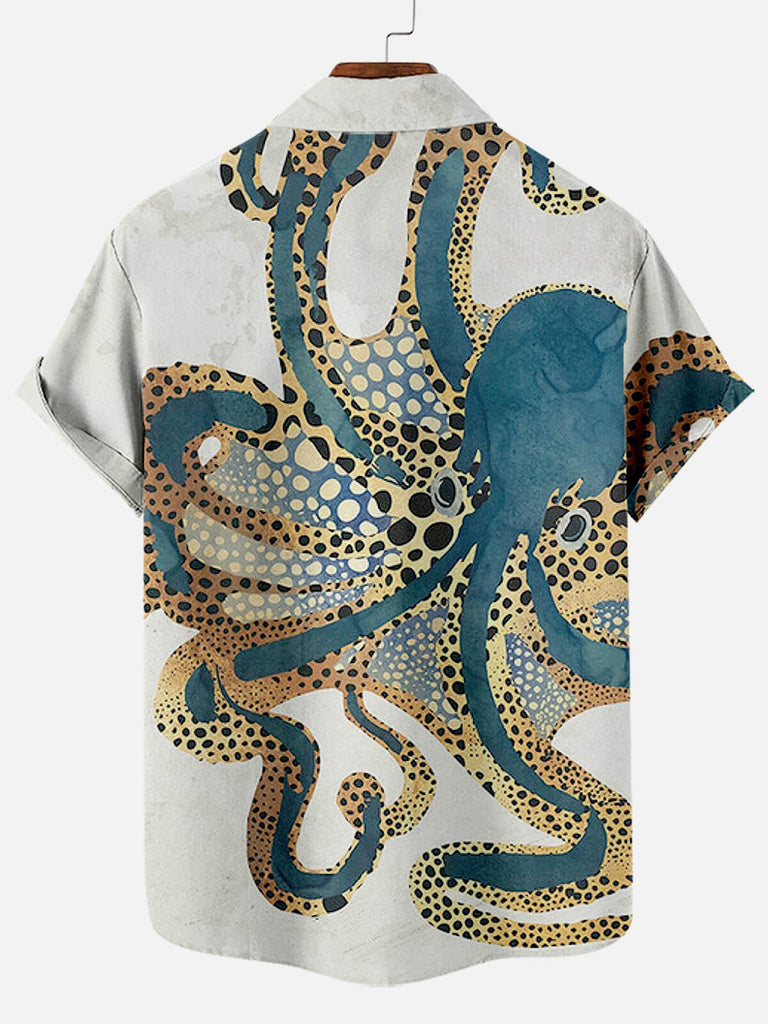 Cthulhu Octopus Pattern Men's Short Sleeve TopsMens short sleeve shirts Big and tall Mens shirts Short sleeve shirts for men Mens 4xl shirts Casual short sleeve shirts