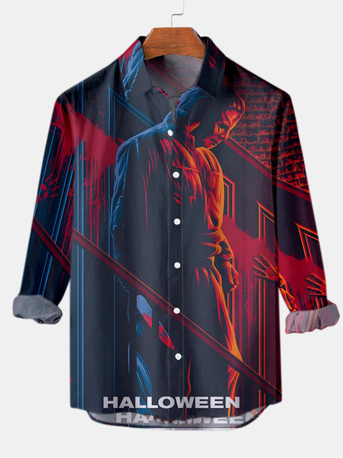 Halloween Classic Movie Men's Long Sleeve Shirt Colors / MMens short sleeve shirts Big and tall Mens shirts Short sleeve shirts for men Mens 4xl shirts Casual short sleeve shirts