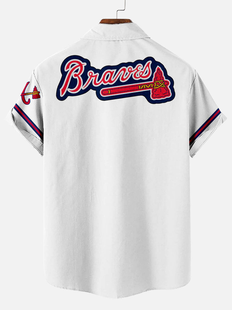 Atlanta Braves Men's Short Sleeve ShirtMens short sleeve shirts Big and tall Mens shirts Short sleeve shirts for men Mens 4xl shirts Casual short sleeve shirts