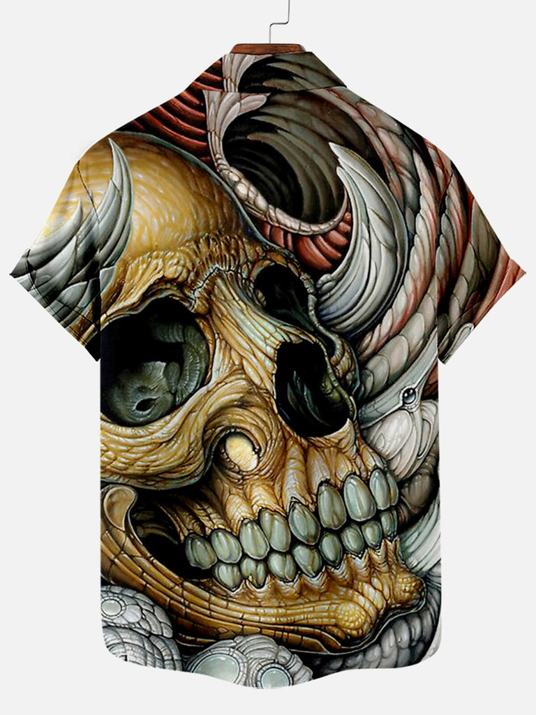 Skull Skeleton Men's Short Sleeve ShirtMens short sleeve shirts Big and tall Mens shirts Short sleeve shirts for men Mens 4xl shirts Casual short sleeve shirts