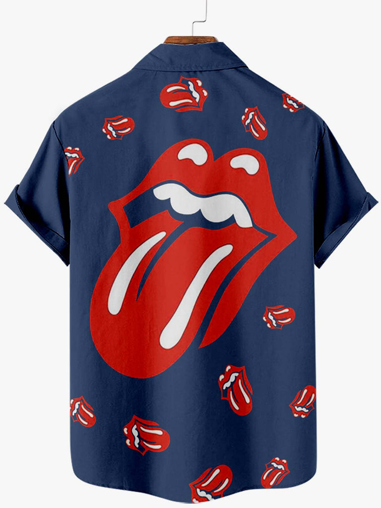 The Rolling Stones Print Men's ShirtMens short sleeve shirts Big and tall Mens shirts Short sleeve shirts for men Mens 4xl shirts Casual short sleeve shirts