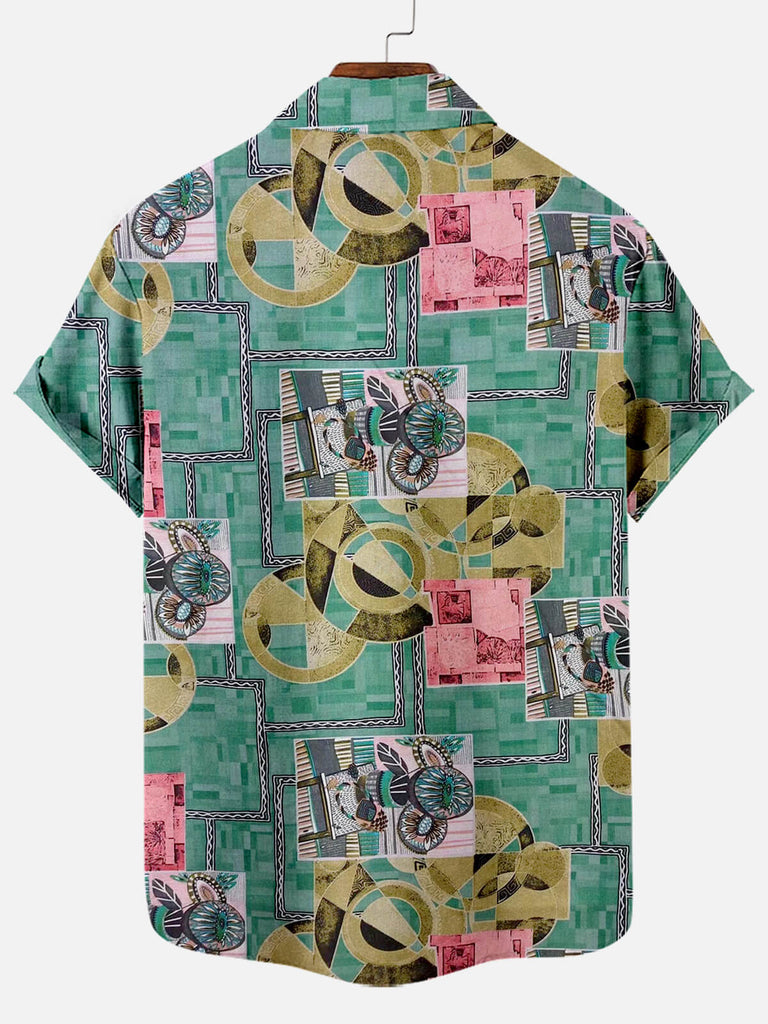 Retro Ethnic Pattern Men's Short Sleeve TopsMens short sleeve shirts Big and tall Mens shirts Short sleeve shirts for men Mens 4xl shirts Casual short sleeve shirts