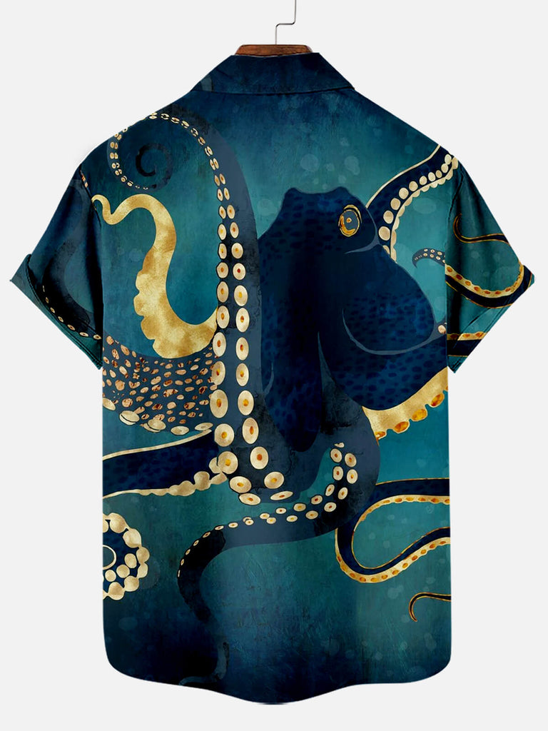 Cthulhu Octopus Pattern Men's Short Sleeve TopsMens short sleeve shirts Big and tall Mens shirts Short sleeve shirts for men Mens 4xl shirts Casual short sleeve shirts