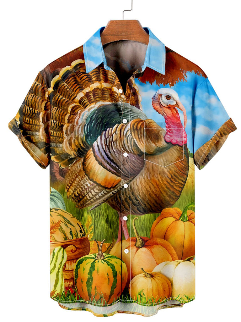 Happy Thanksgiving Day Men's Short Sleeve Shirt Colors / M