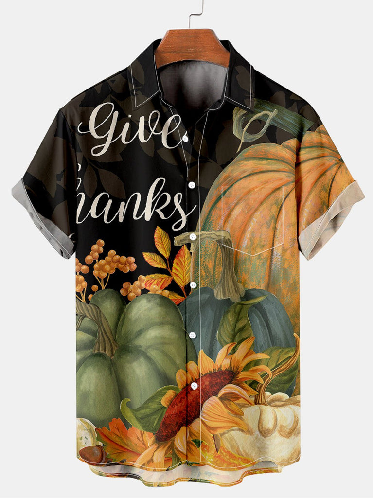 Happy Thanksgiving Men's Short Sleeve Shirt Colors / M