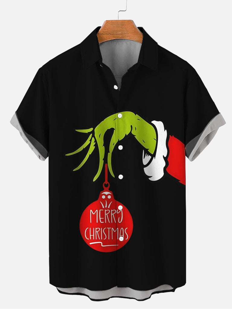 Christmas Grinches Men's Short Sleeve Shirt Black / M