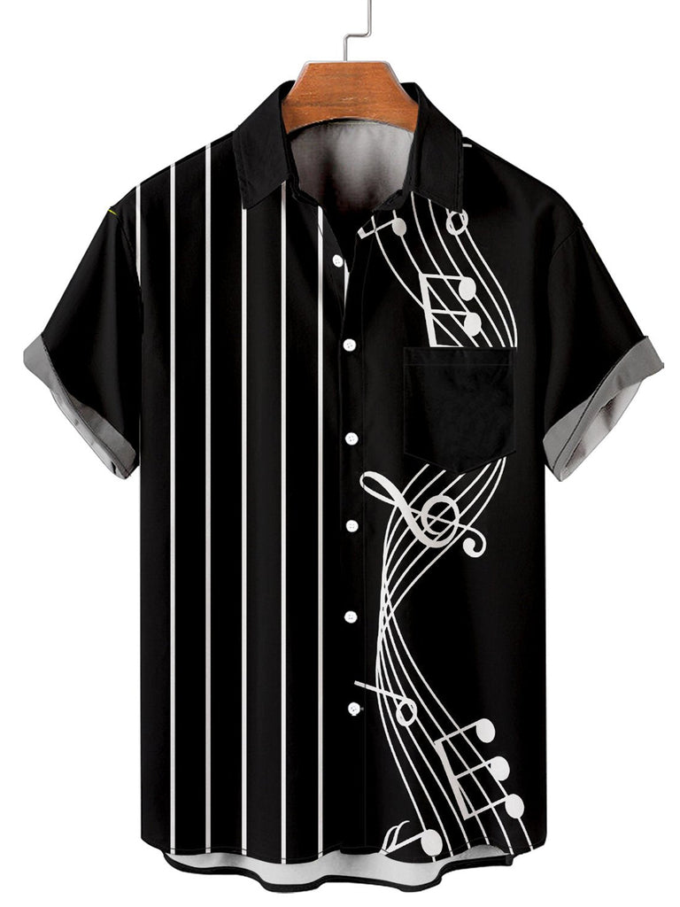 Enjoy Music Men's Short Sleeve Shirt Black / MMens short sleeve shirts Big and tall Mens shirts Short sleeve shirts for men Mens 4xl shirts Casual short sleeve shirts