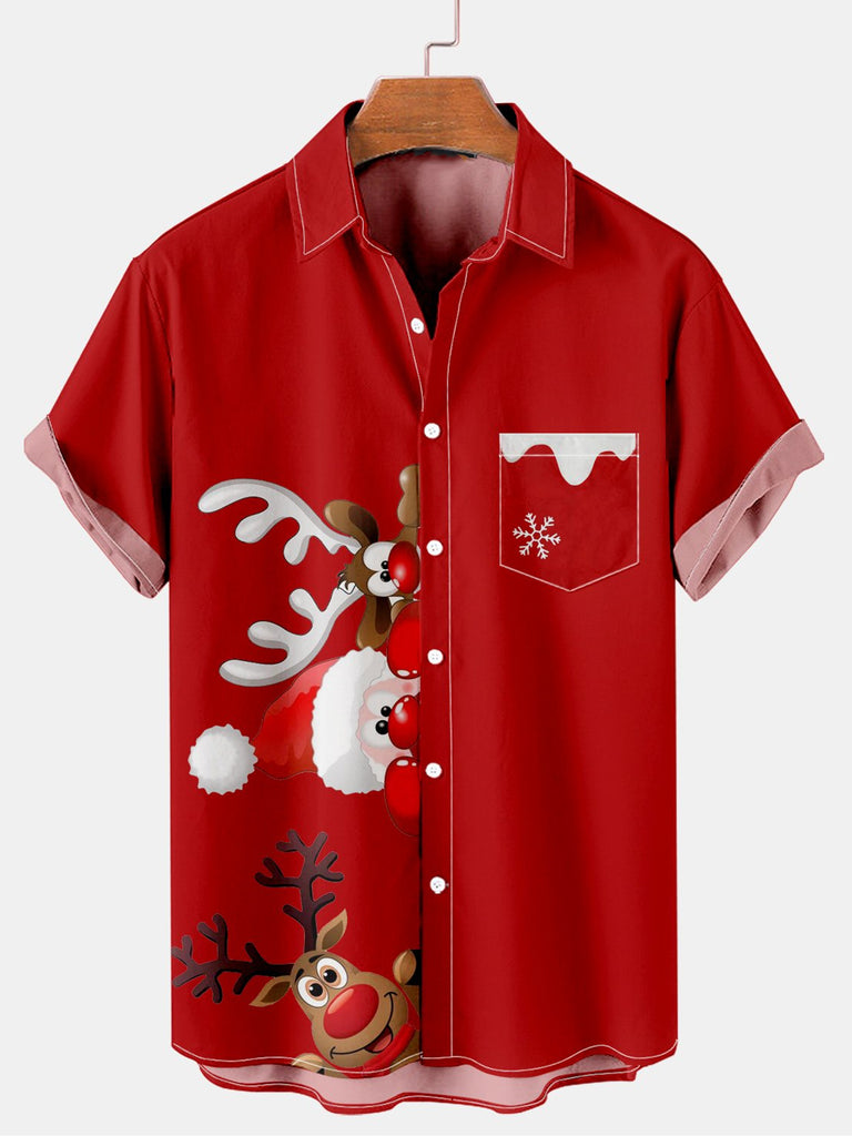 Merry Christmas Short Sleeve Shirt Red / M