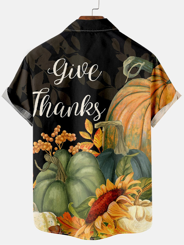 Happy Thanksgiving Men's Short Sleeve ShirtMens short sleeve shirts Big and tall Mens shirts Short sleeve shirts for men Mens 4xl shirts Casual short sleeve shirts